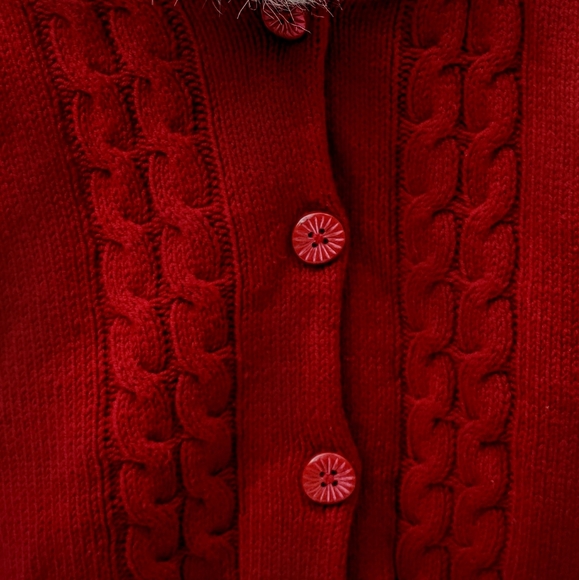 VINTAGEGYMBOREE BABY BOY HOLIDAY RED CABLE KNIT H… - Picture 5 of 8